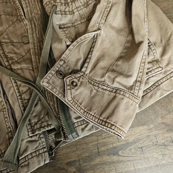 Hollister Y2K Women's Green Grunge Utility Jacket Cargo XL - Picture 7 of 11